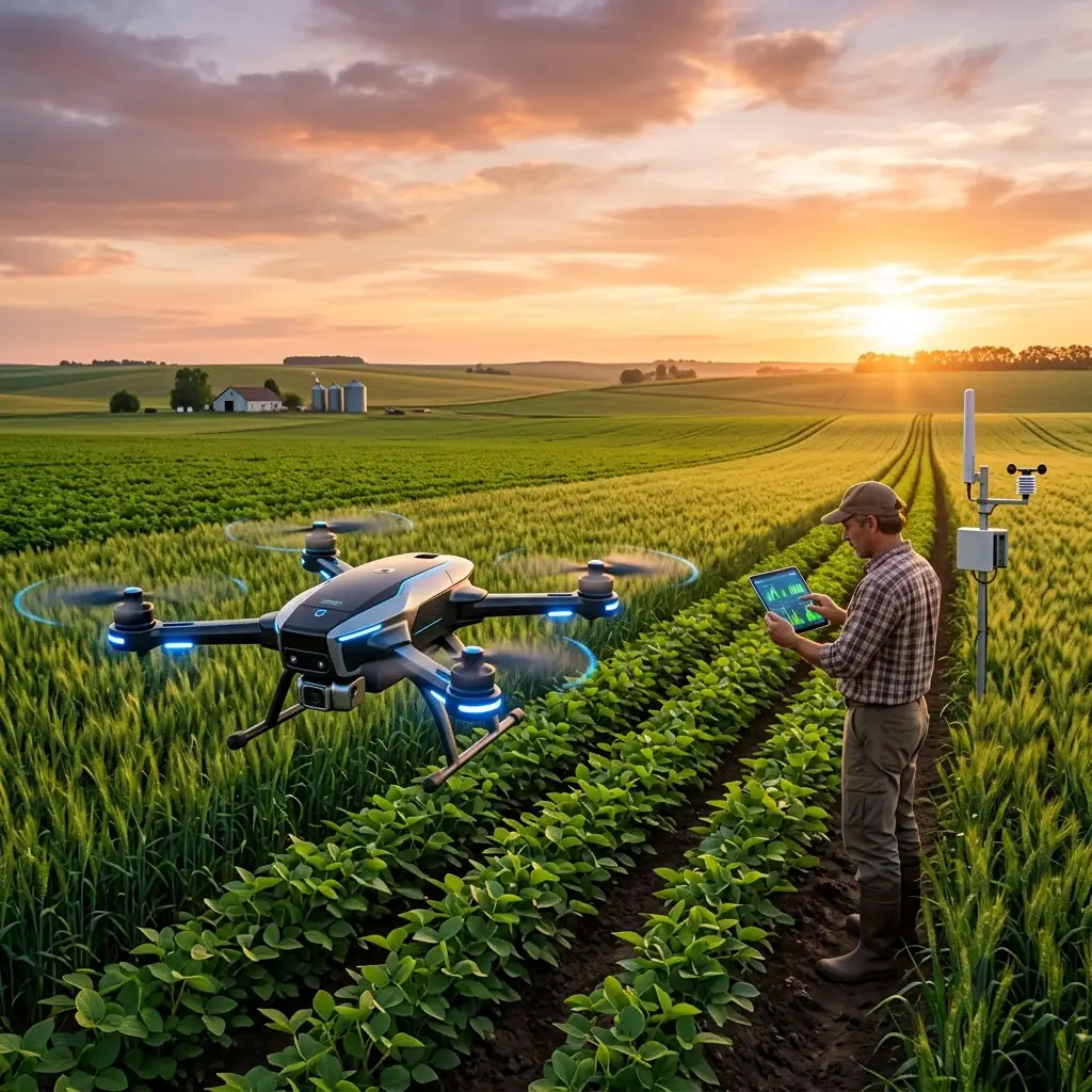 Campo argentino con tecnologías de precisión y drones