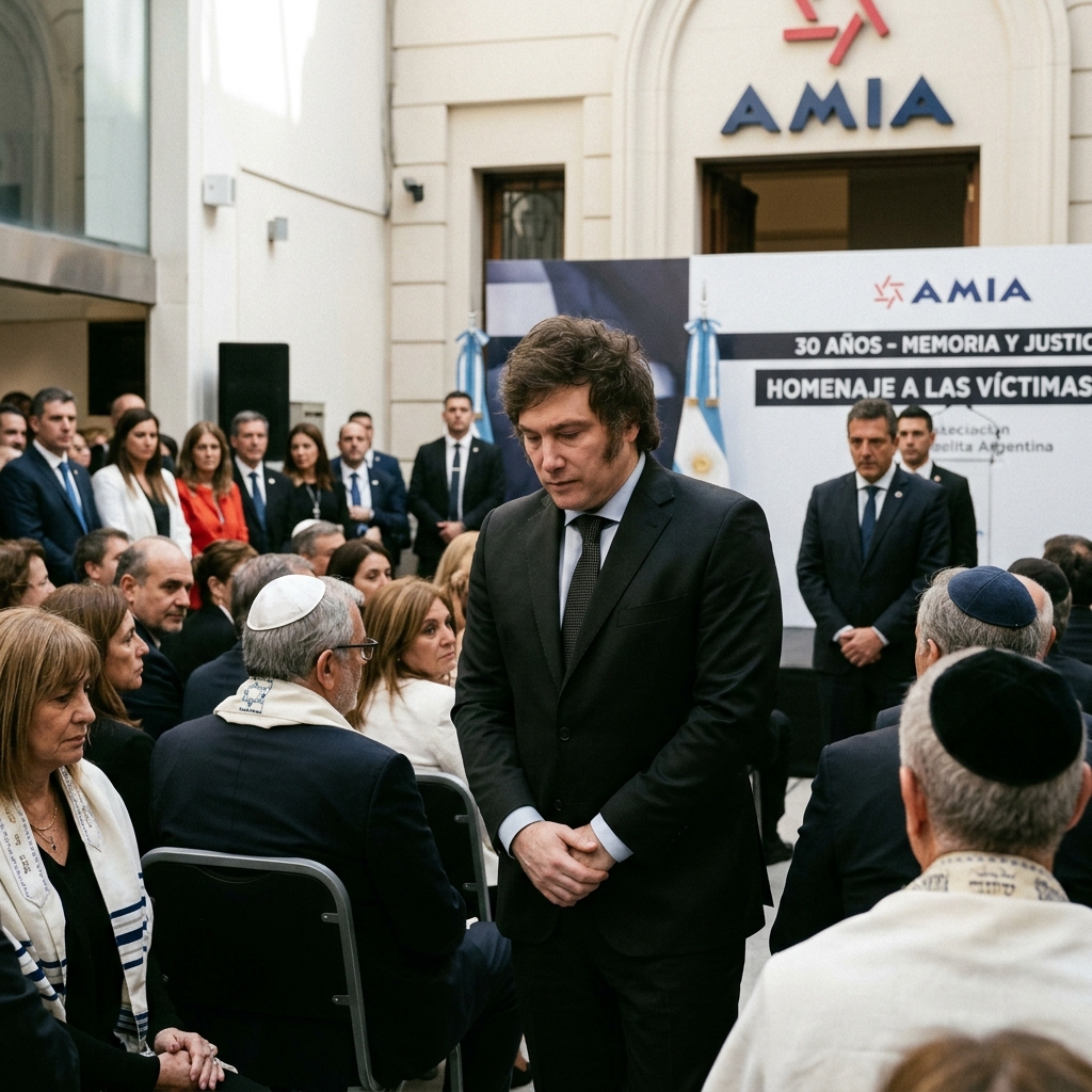 Ante Milei, la AMIA denunci el cajoneo judicial de la causa que investiga el at