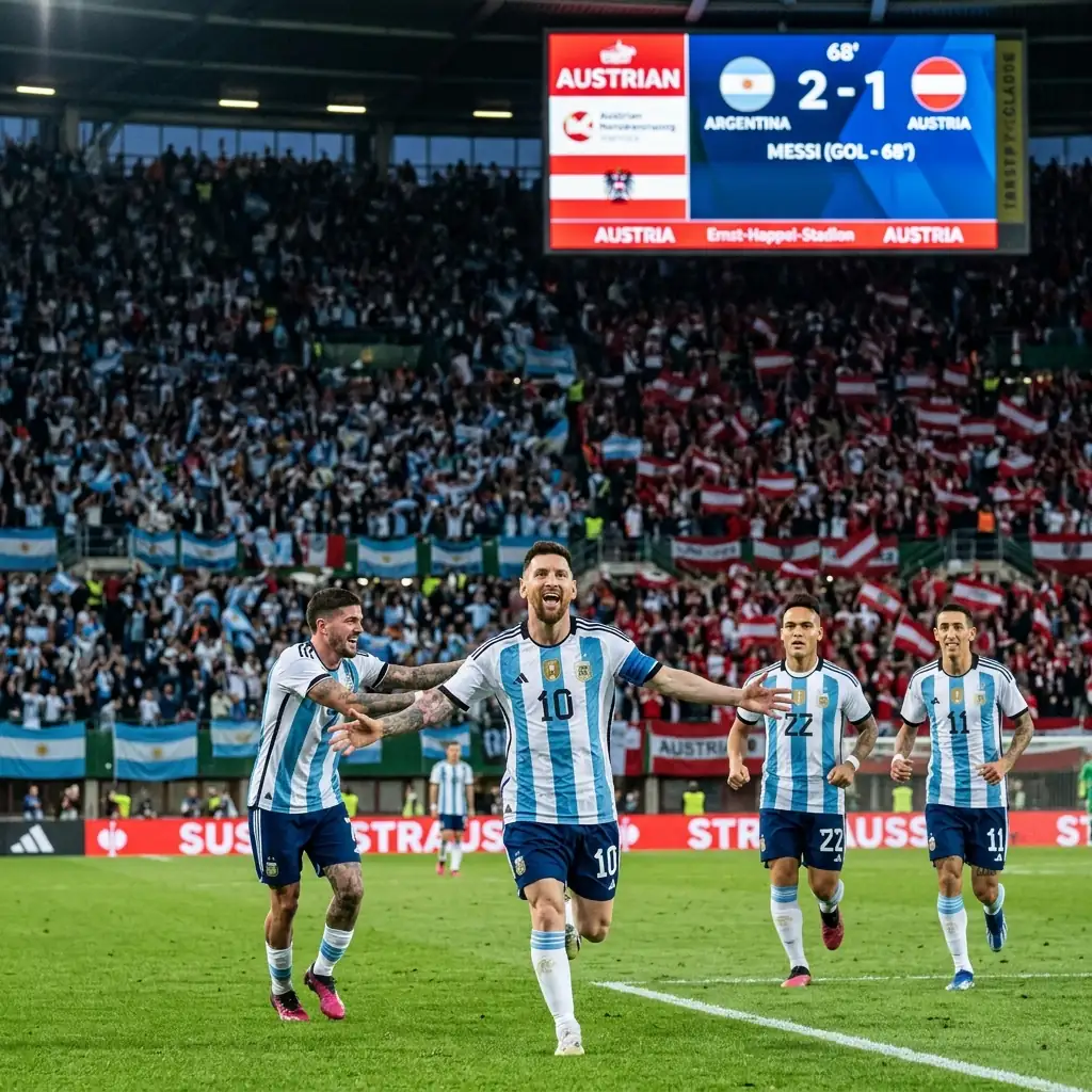 Con dos goles y otra actuación colosal de Messi, Argentina le ganó a Austria y c