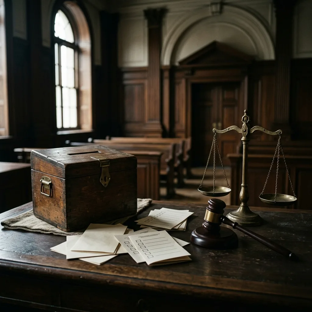 Urna y mazo de justicia