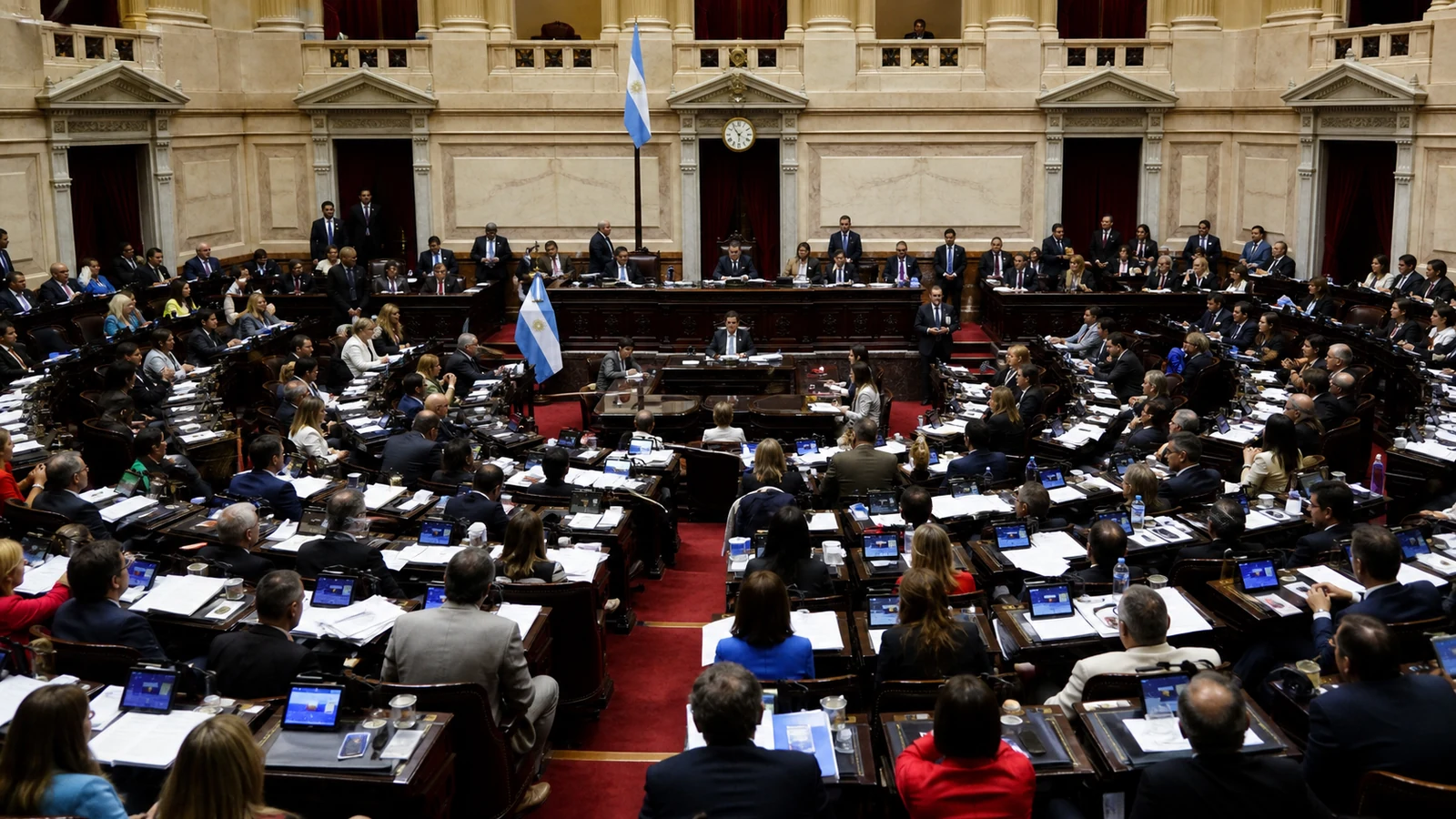 Vista general de una sesión legislativa en la Cámara de Diputados de la Nación Argentina