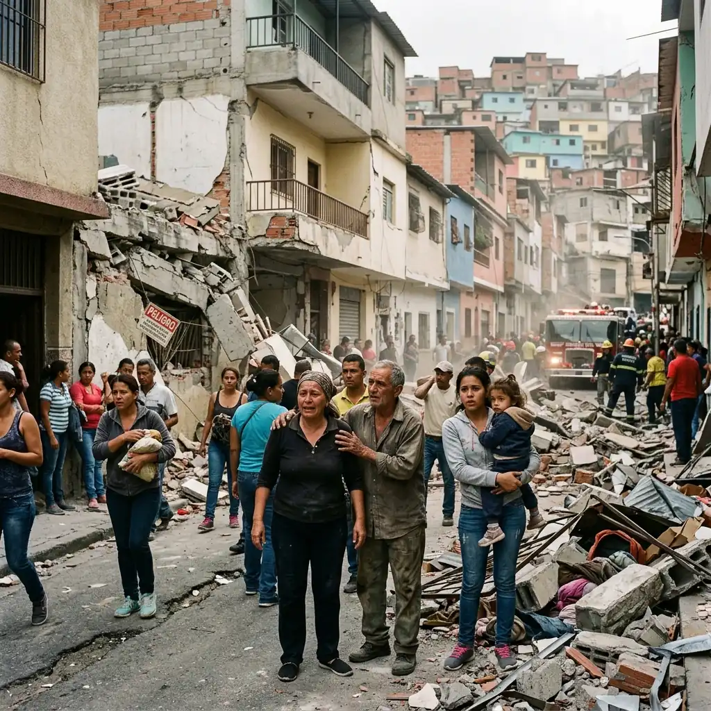 Vista panorÃ¡mica de los escombros de las Torres del Limonar en Cali tras el devastador sismo.
