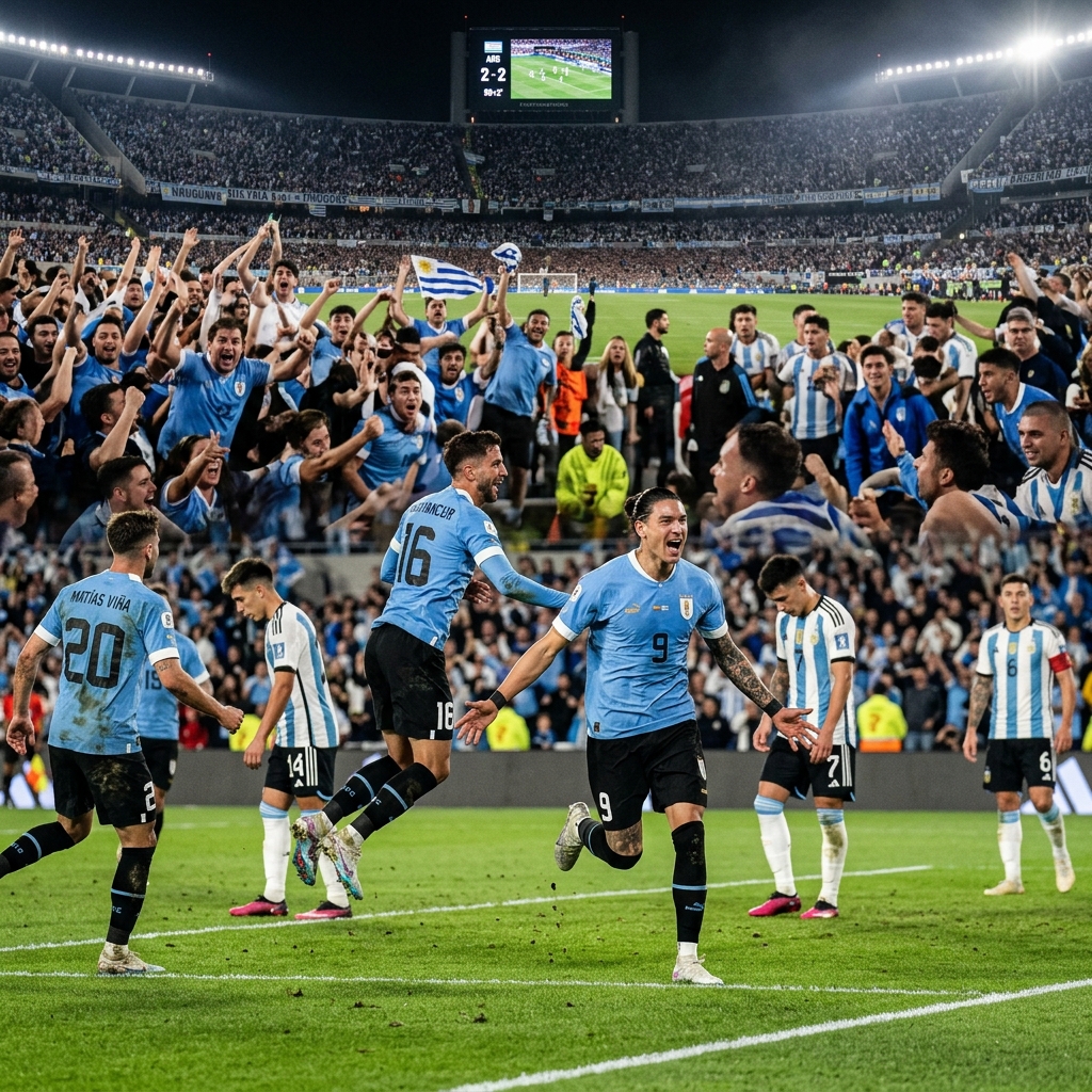 El Uruguay de Bielsa corrió desde atrás y después de mucha insistencia rescató un empate ante Arabia Saudita