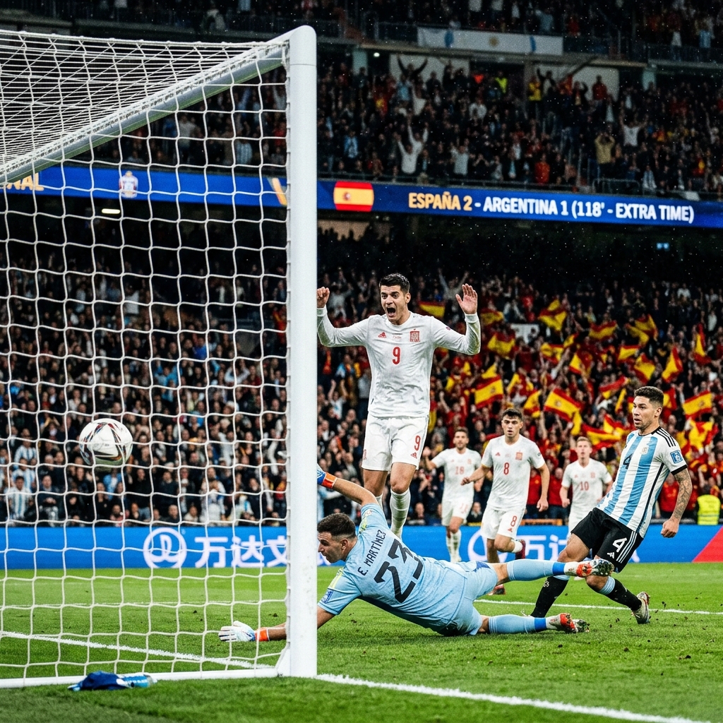 Argentina perdió en el alargue ante España, que fue superior y es campeón del mu