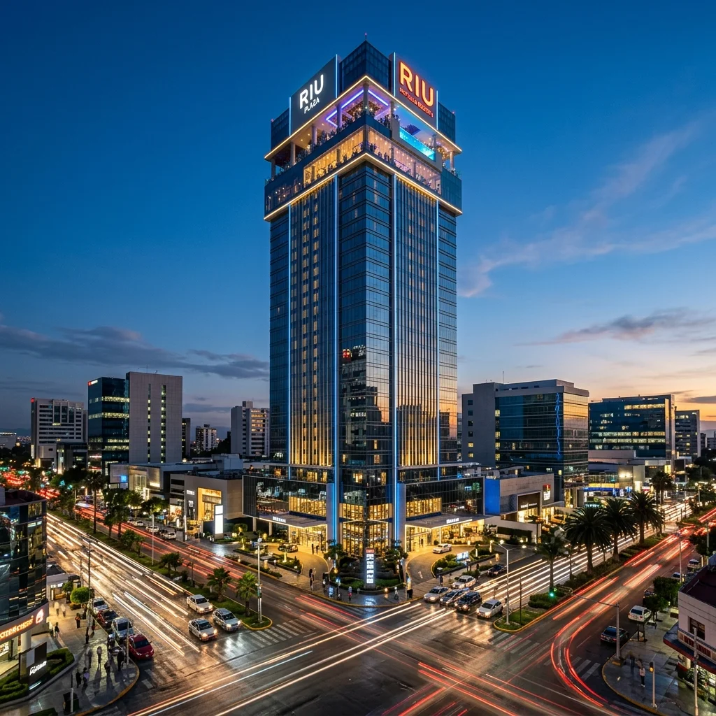 Hotel Riu Plaza Guadalajara de noche