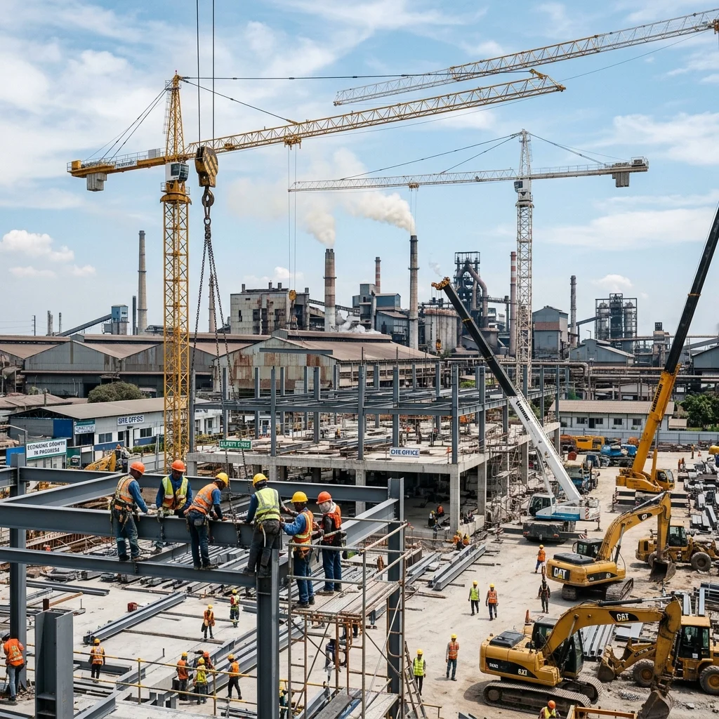 Obras de construcción e industria repuntando en Argentina
