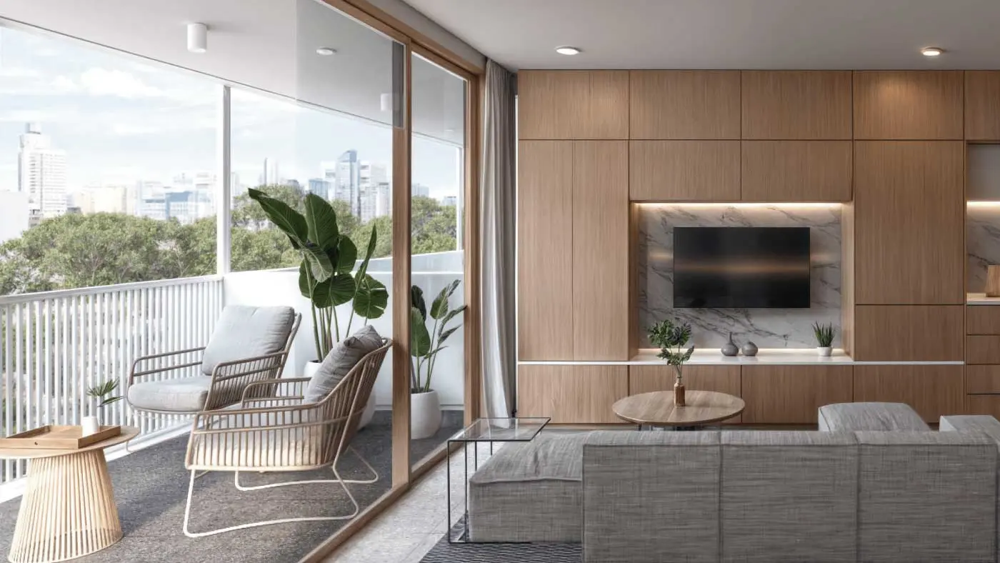 Representación arquitectónica del proyecto residencial Up! 38 de Makenhaus en La Plata