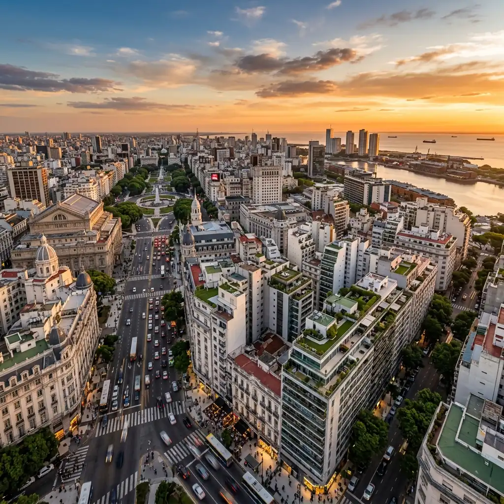 Vista aérea del Microcentro de Buenos Aires renovado