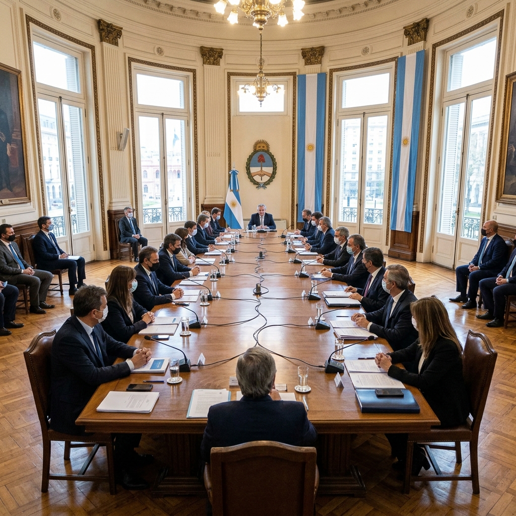 Milei juntó al Gabinete en la primera reunión con Santilli como jefe y avanza la reforma de la carta orgánica del BCRA
