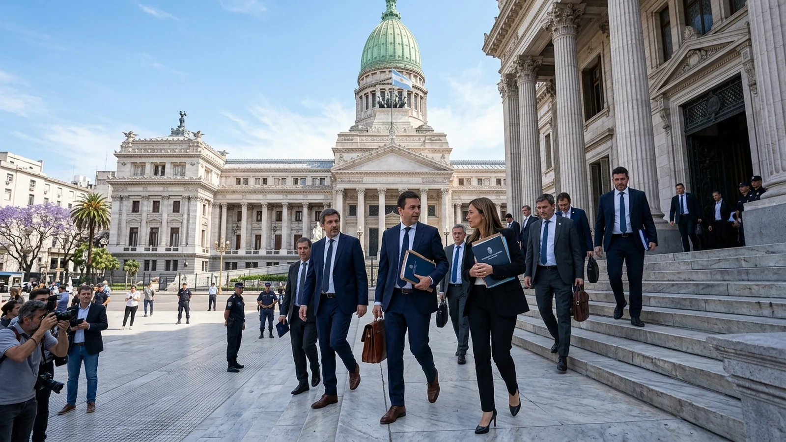 El Palacio del Congreso de la Nación en Buenos Aires durante la presentación del proyecto de ley de soberanía nacional