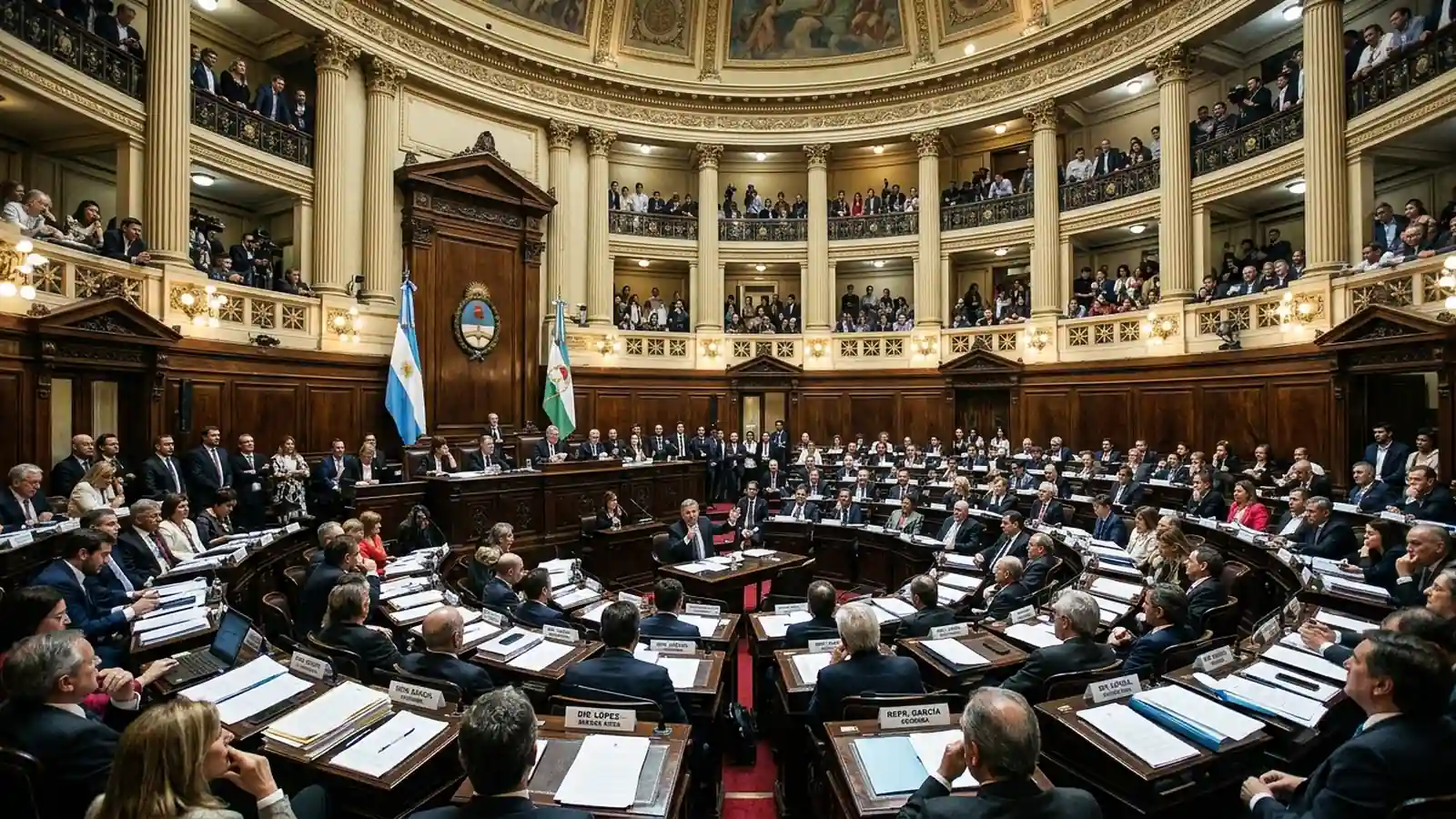 El recinto de la Cámara de Diputados del Congreso de la Nación durante una jornada de trabajo sobre las metas fiscales del Presupuesto 2027