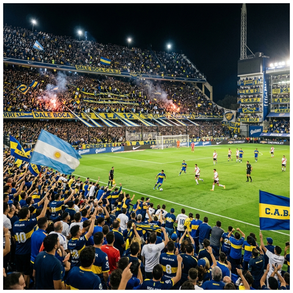 Estadio de fútbol lleno Argentina