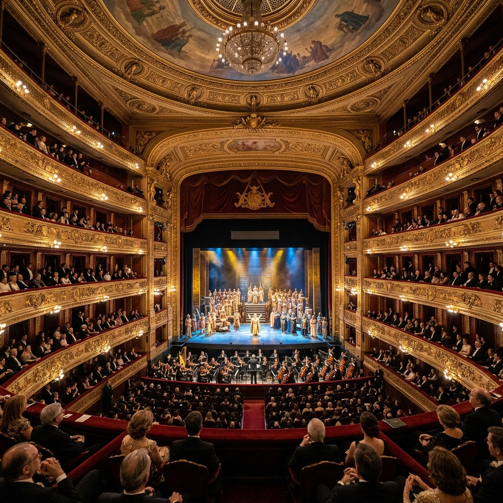 Interior del Teatro Colón de Buenos Aires durante una función de ópera