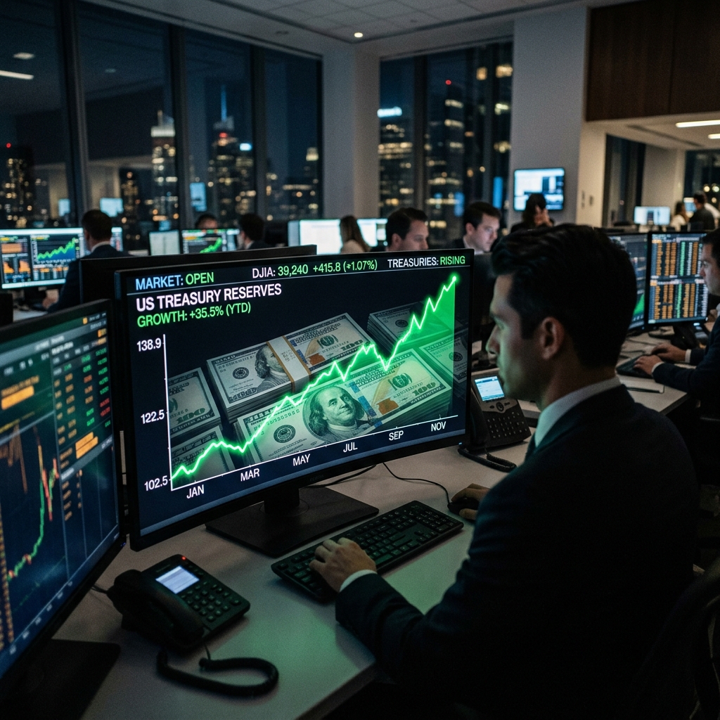 GrÃ¡fico financiero ascendente y dÃ³lares